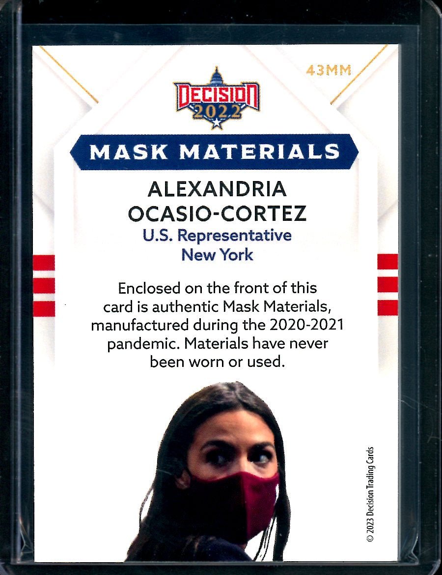 2022 Benchwarmers Decision Alexandria Ocasio - Cortez Mask Patch /10 - Trading Card Market