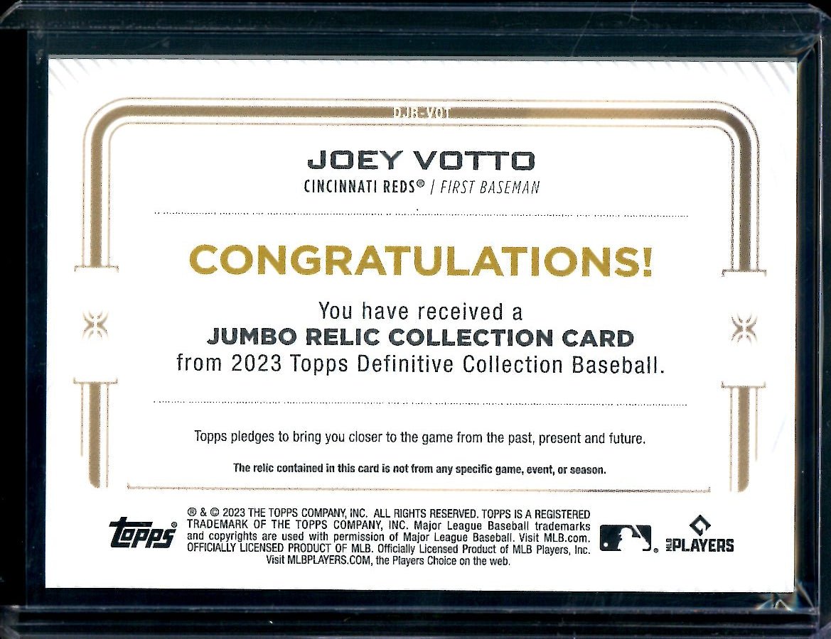 2023 Topps Definitive Joey Votto Green Patch /15 Reds - Trading Card Market