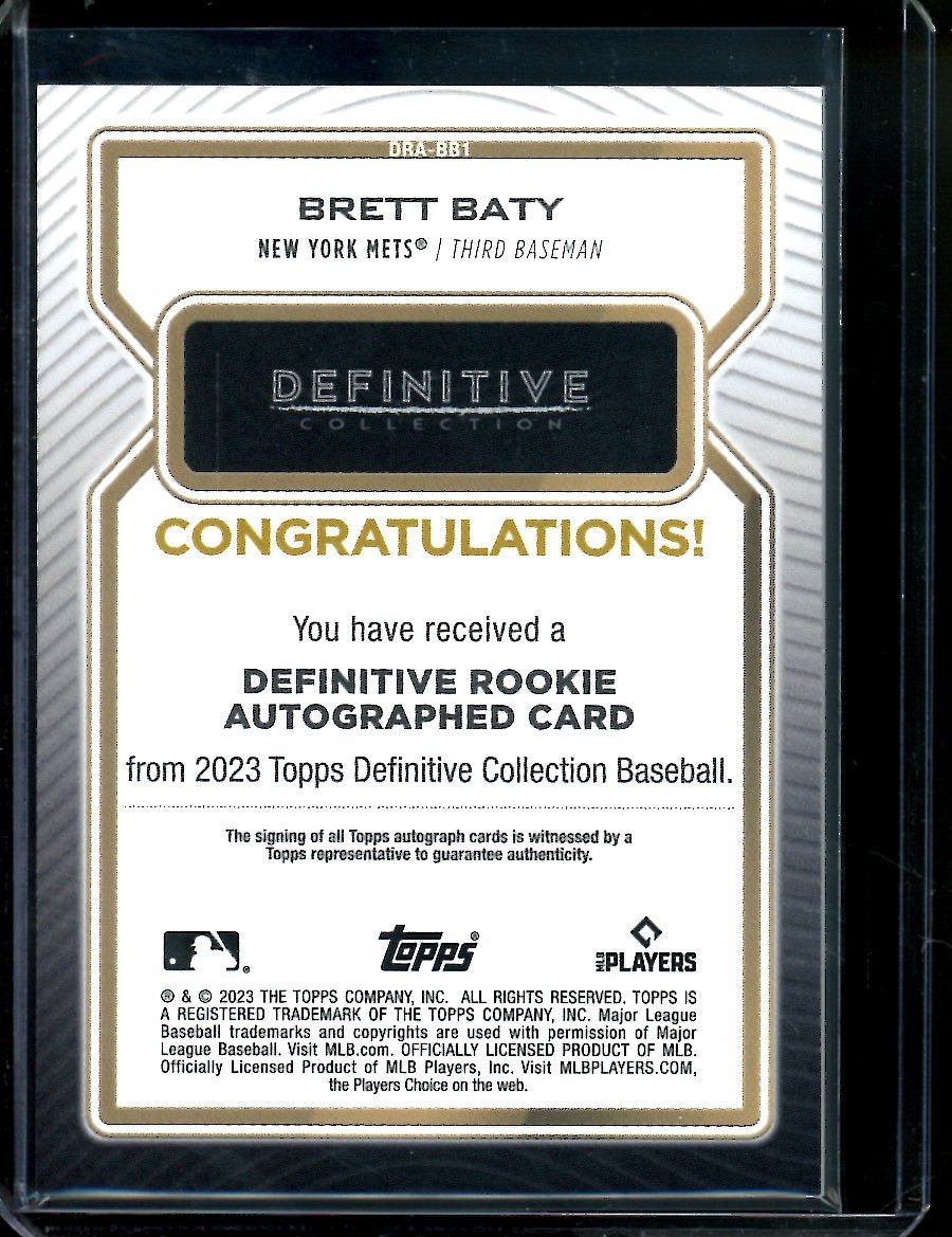 2023 Topps Definitive Brett Baty Rookie Auto /50 Mets - Trading Card Market