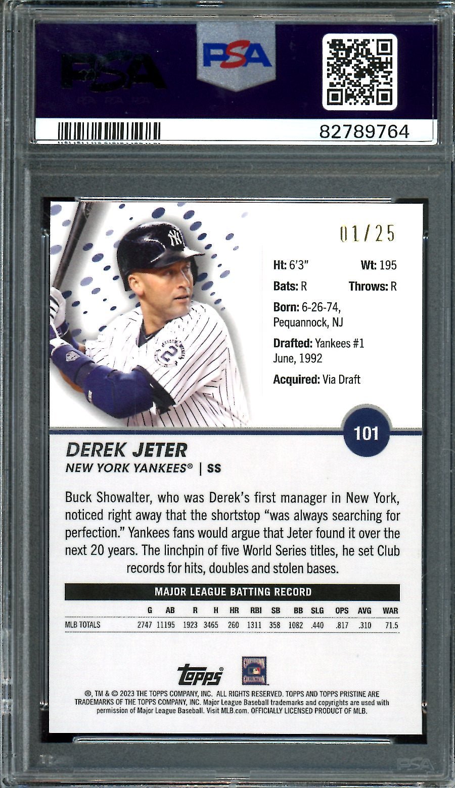 2023 Topps Pristine Derek Jeter Orange /25 PSA 9 Yankees - Trading Card Market