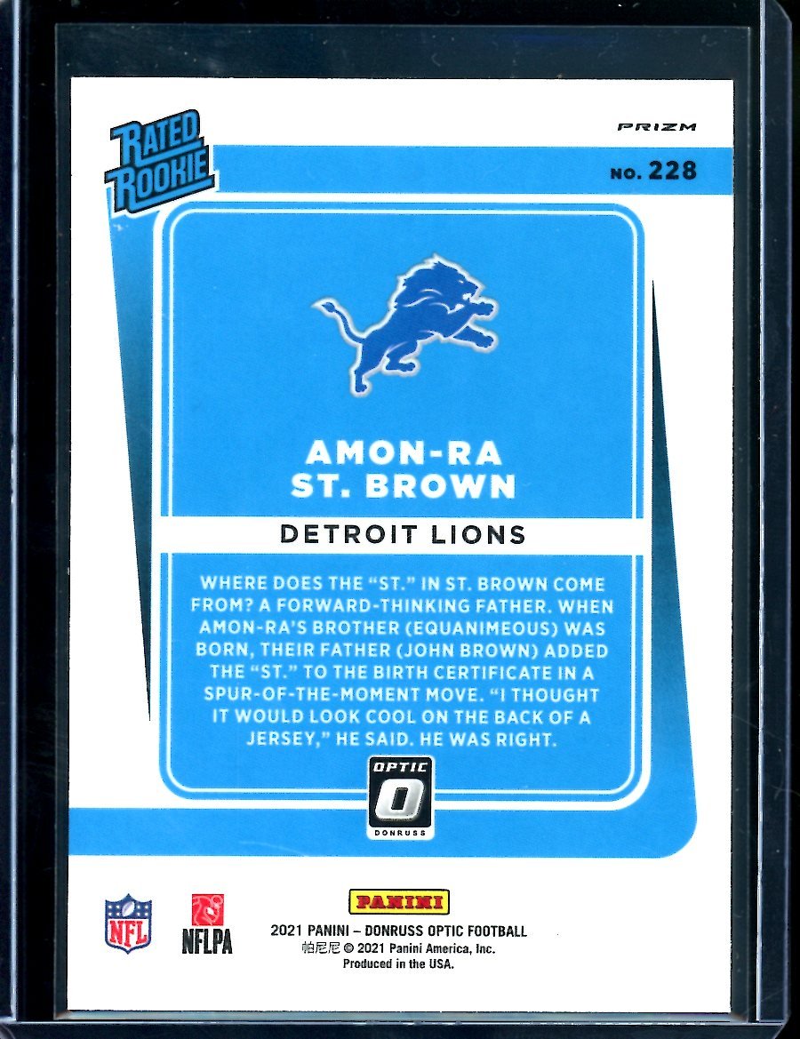 2021 Panini Optic Amon - Ra St. Brown Rookie Rocket SSP Lions - Trading Card Market