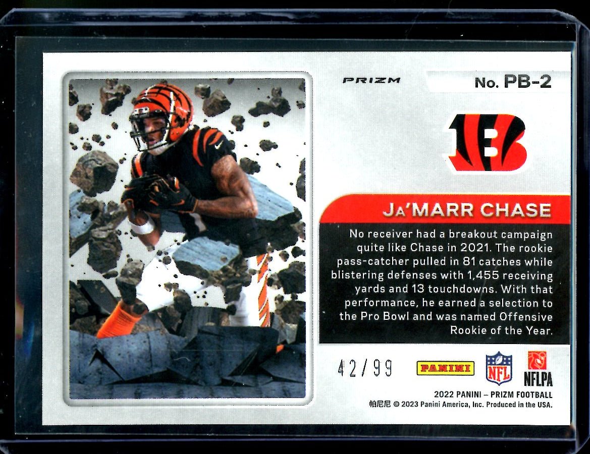 2022 Panini Prizm Ja'Marr Chase Prizm Break Blue Ice /99 Bengals - Trading Card Market