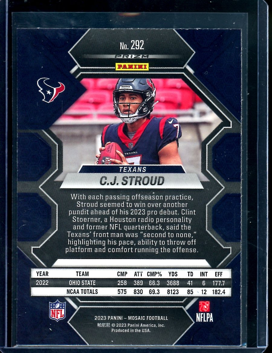 2023 Panini Mosaic C.J. Stroud Rookie Silver Texans - Trading Card Market