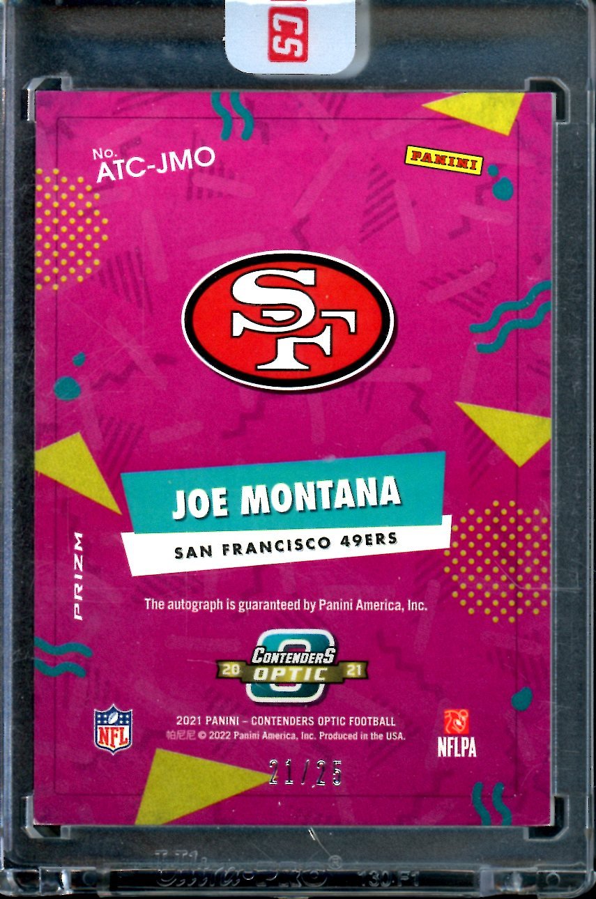 2021 Panini Contenders Optic Joe Montana All - Time Contenders Auto /25 49ers - Trading Card Market