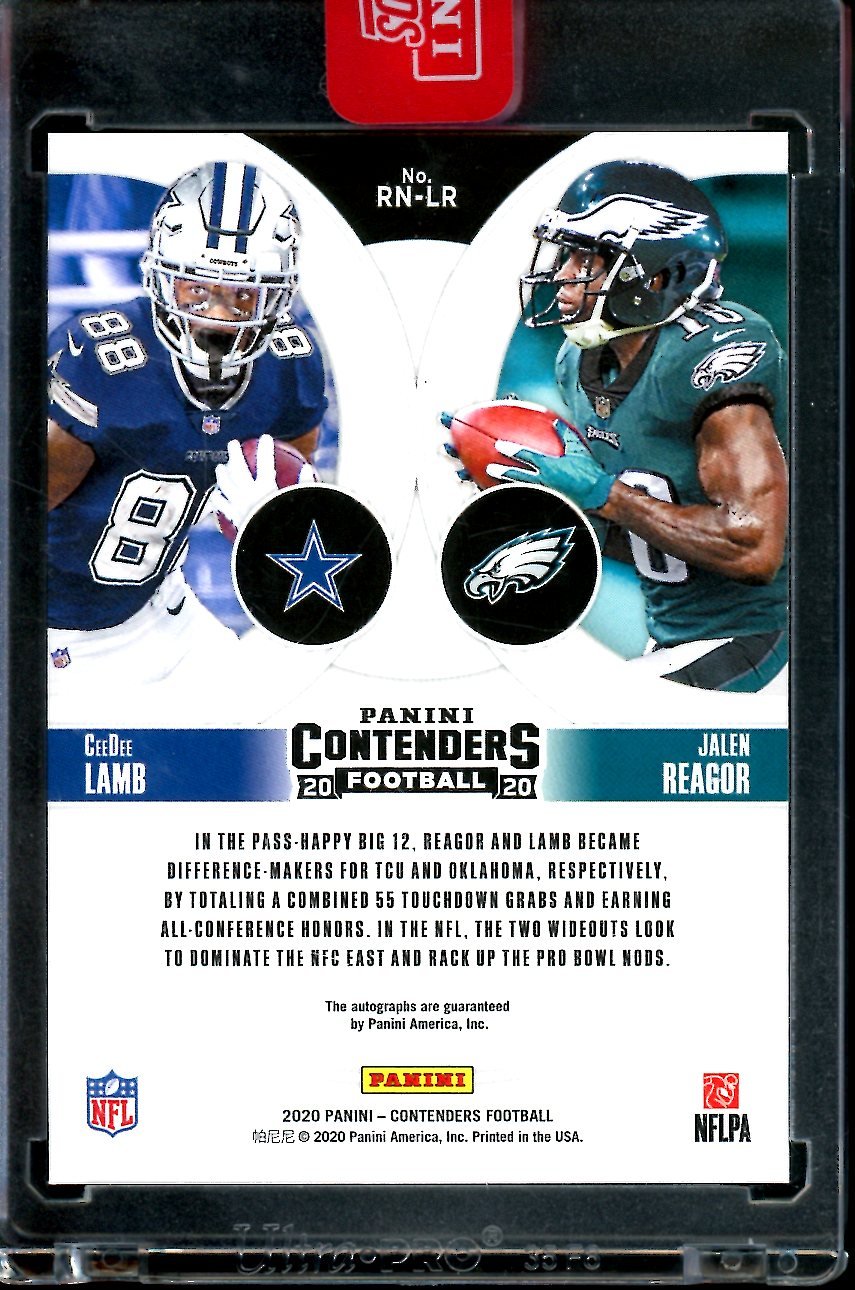 2020 Panini Contenders CeeDee Lamb/Jalen Reagor Rookie Round Numbers Dual Auto /25 - Trading Card Market
