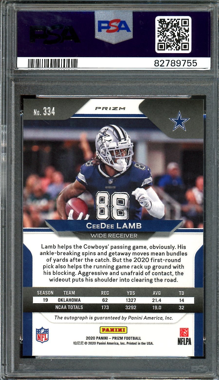 2020 Panini Prizm CeeDee Lamb Rookie Auto Silver PSA 10 Cowboys - Trading Card Market
