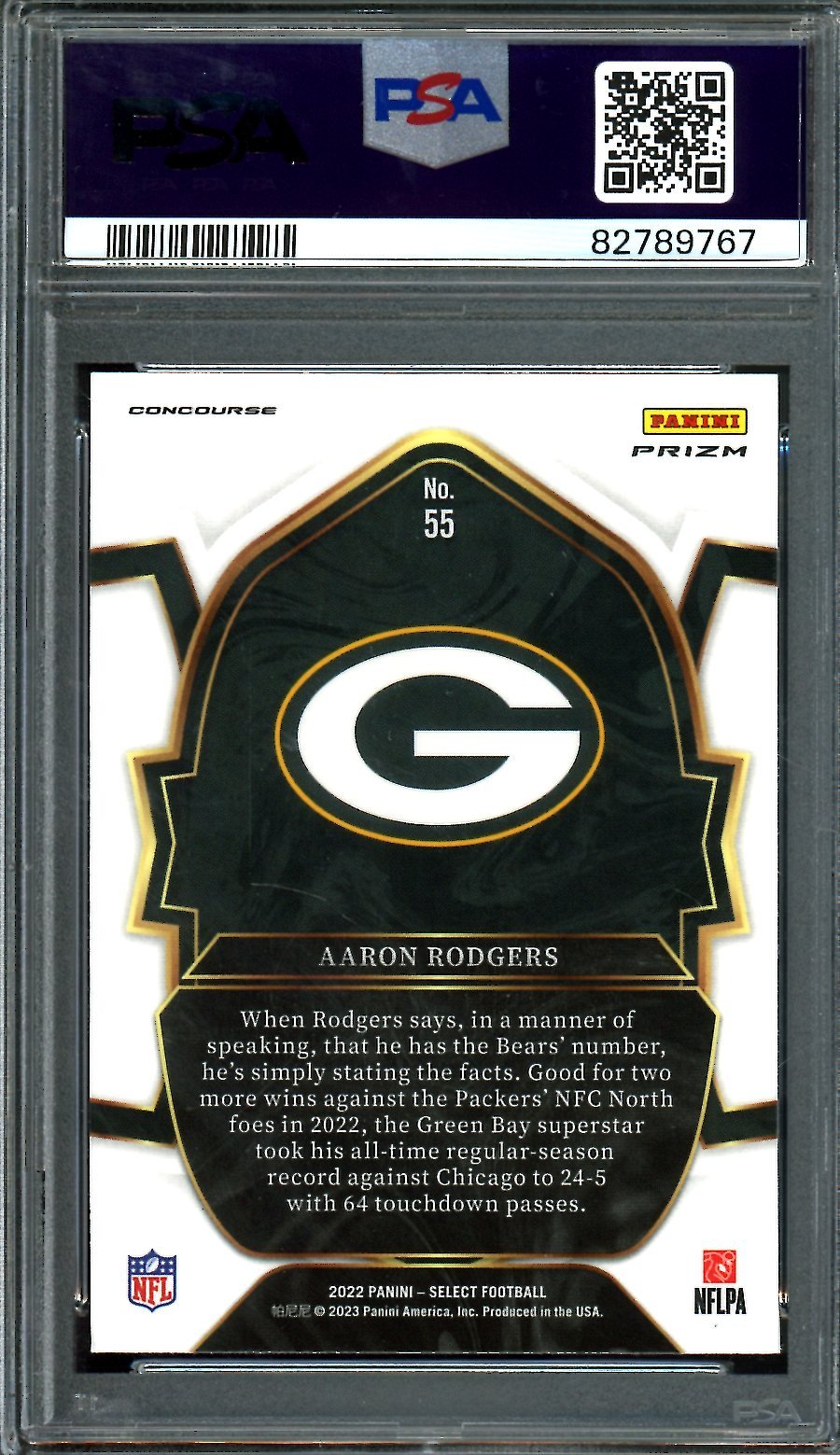 2022 Panini Select Aaron Rodgers Cosmic Prizm PSA 10 Packers - Trading Card Market