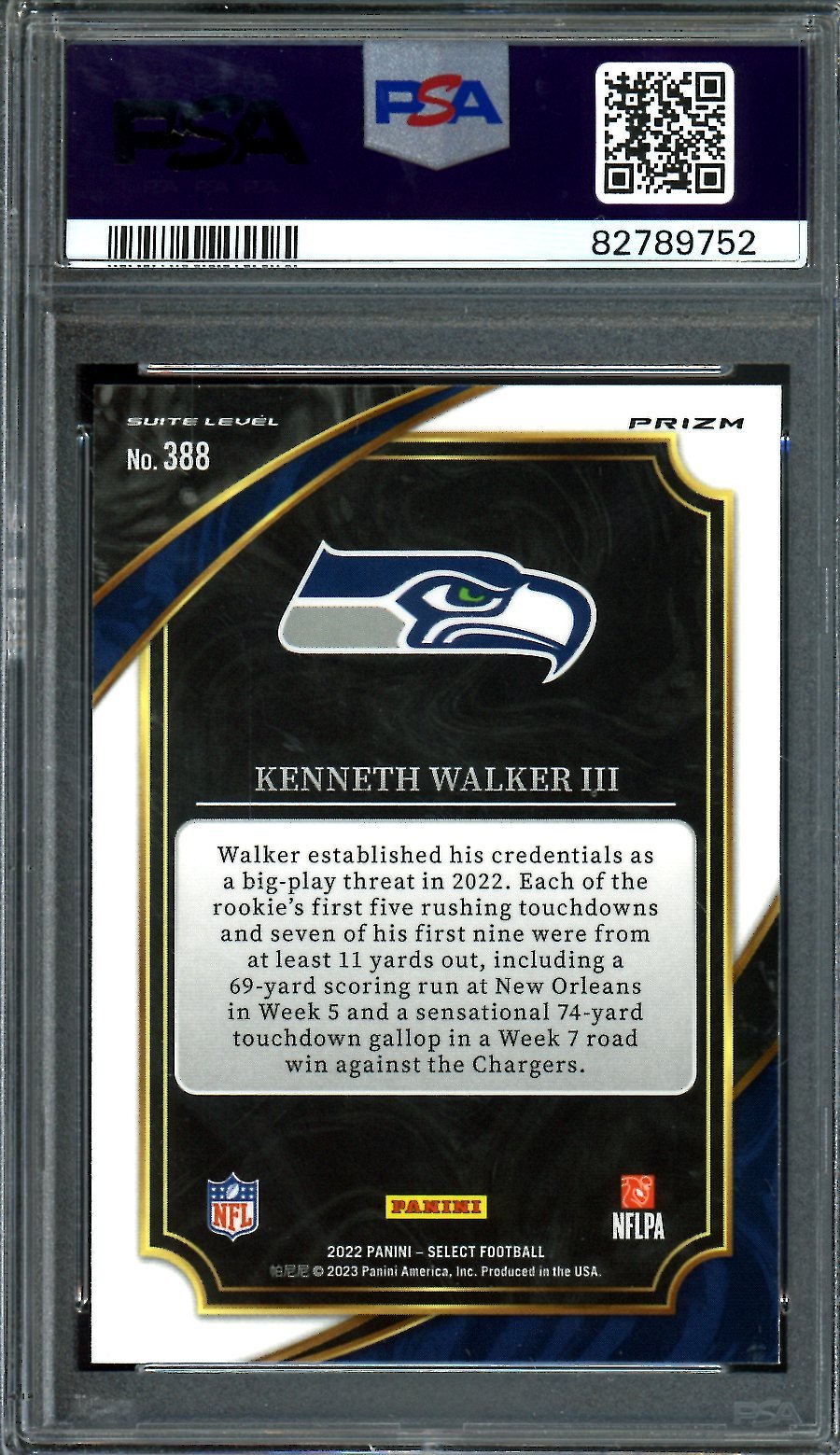 2022 Panini Select Kenneth Walker III Rookie Cosmic Prizm PSA 10 Seahawks - Trading Card Market