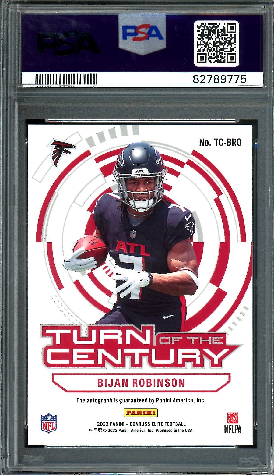 2023 Panini Elite Bijan Robinson Rookie Turn of the Century Auto PSA 10 Falcons - Trading Card Market