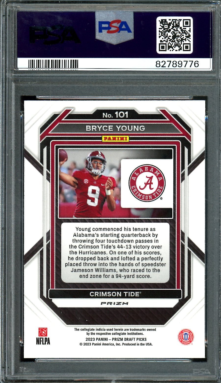 2023 Panini Prizm Draft Picks Bryce Young Rookie Silver PSA 9 Alabama - Trading Card Market