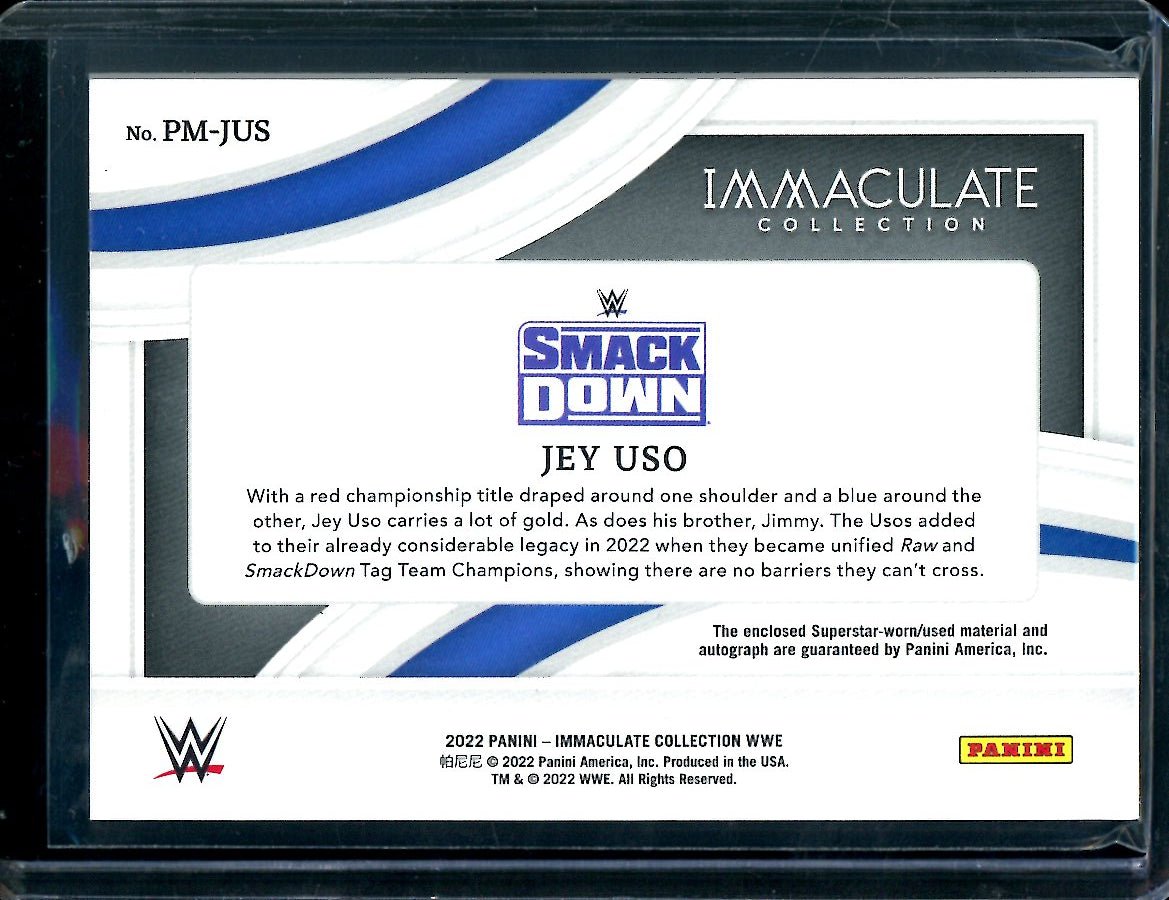 2022 Panini Immaculate Jey Uso Patch Auto /99 WWE - Trading Card Market