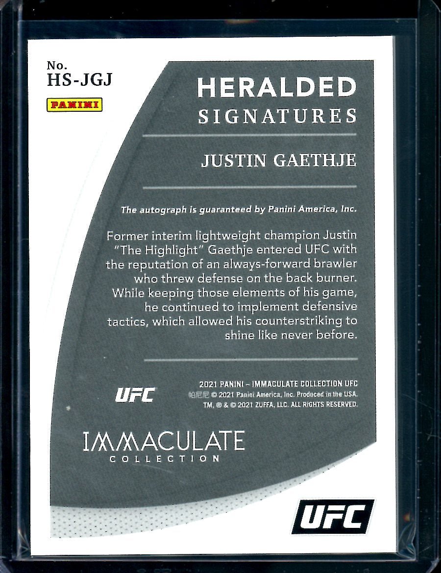 2021 Panini Immaculate Justin Gaethje Heralded Signatures Auto /99 UFC - Trading Card Market
