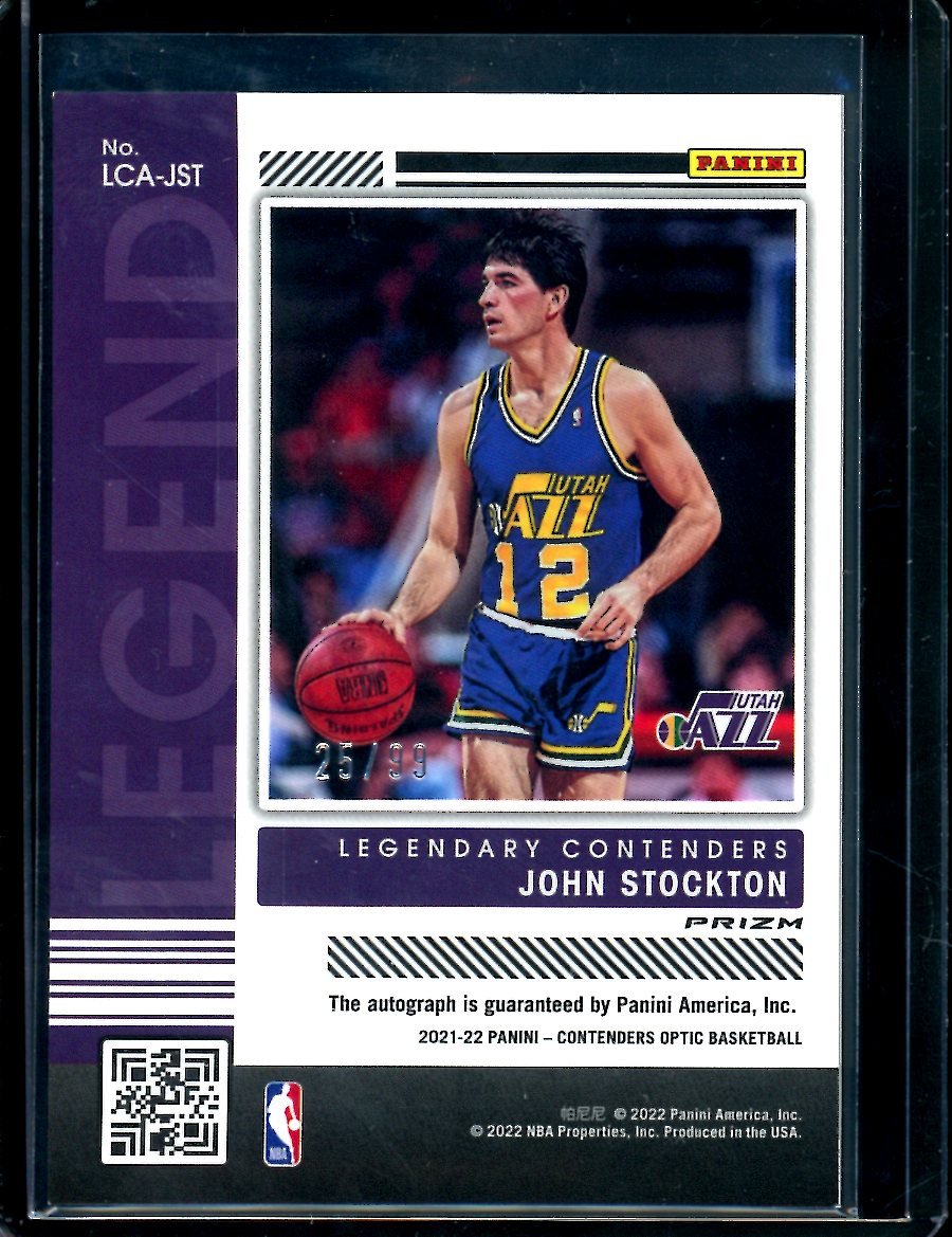 2021/22 Panini Contenders Optic John Stockton Legendary Contenders Auto /99 Jazz - Trading Card Market