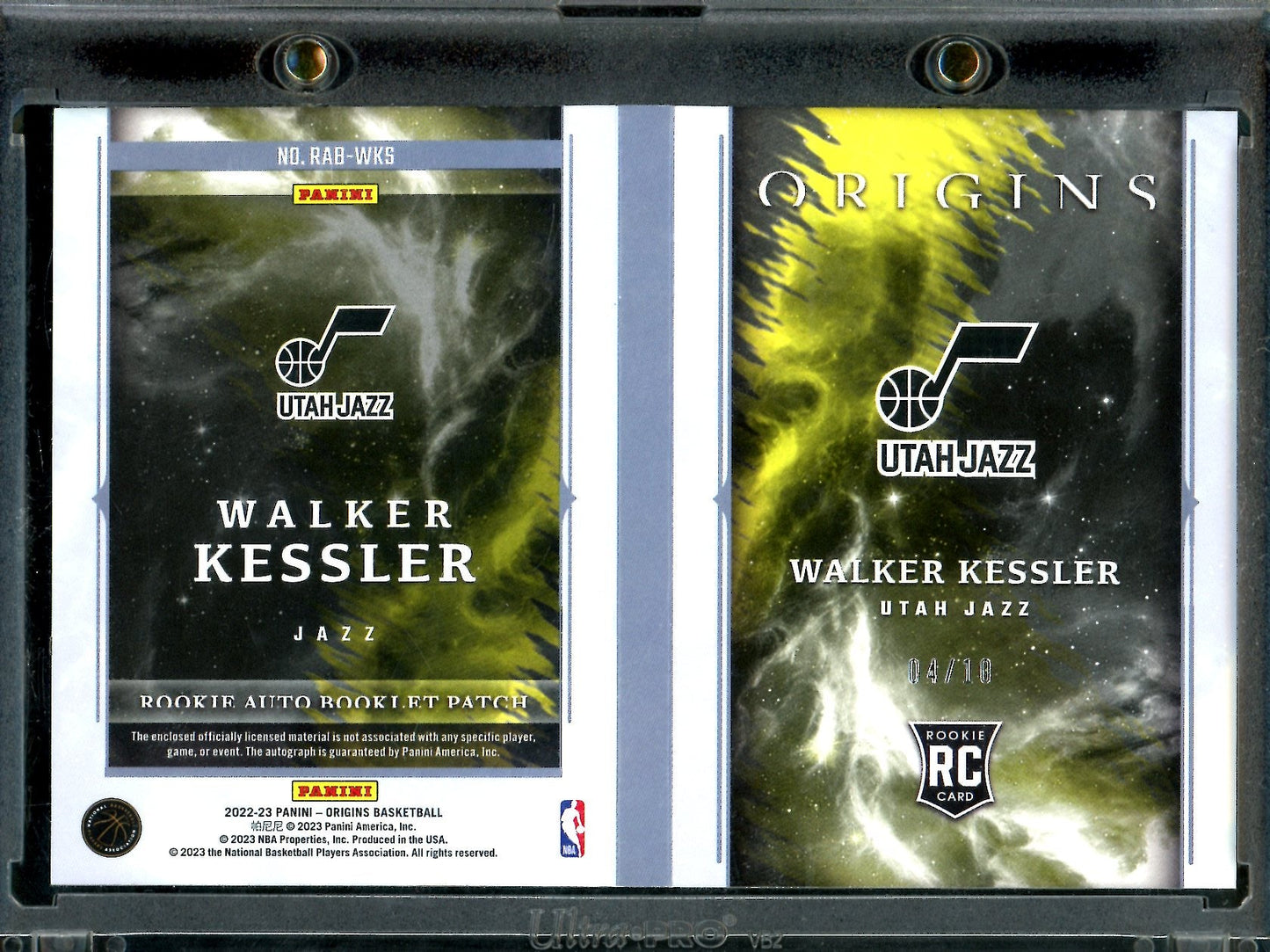 2022/23 Panini Origins Walker Kessler Rookie Booklet RPA Gold /10 Jazz - Trading Card Market