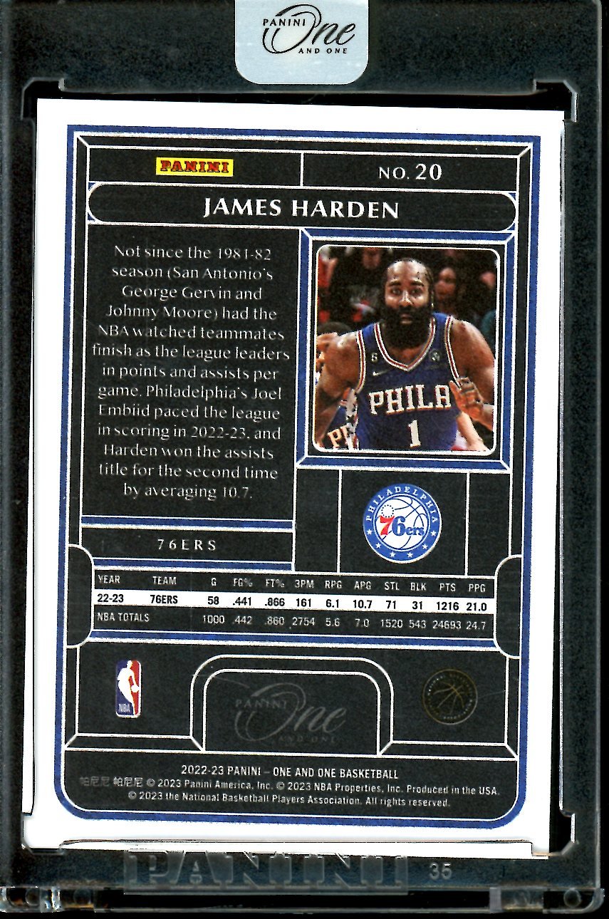 2022/23 Panini One & One James Harden /99 76ers - Trading Card Market