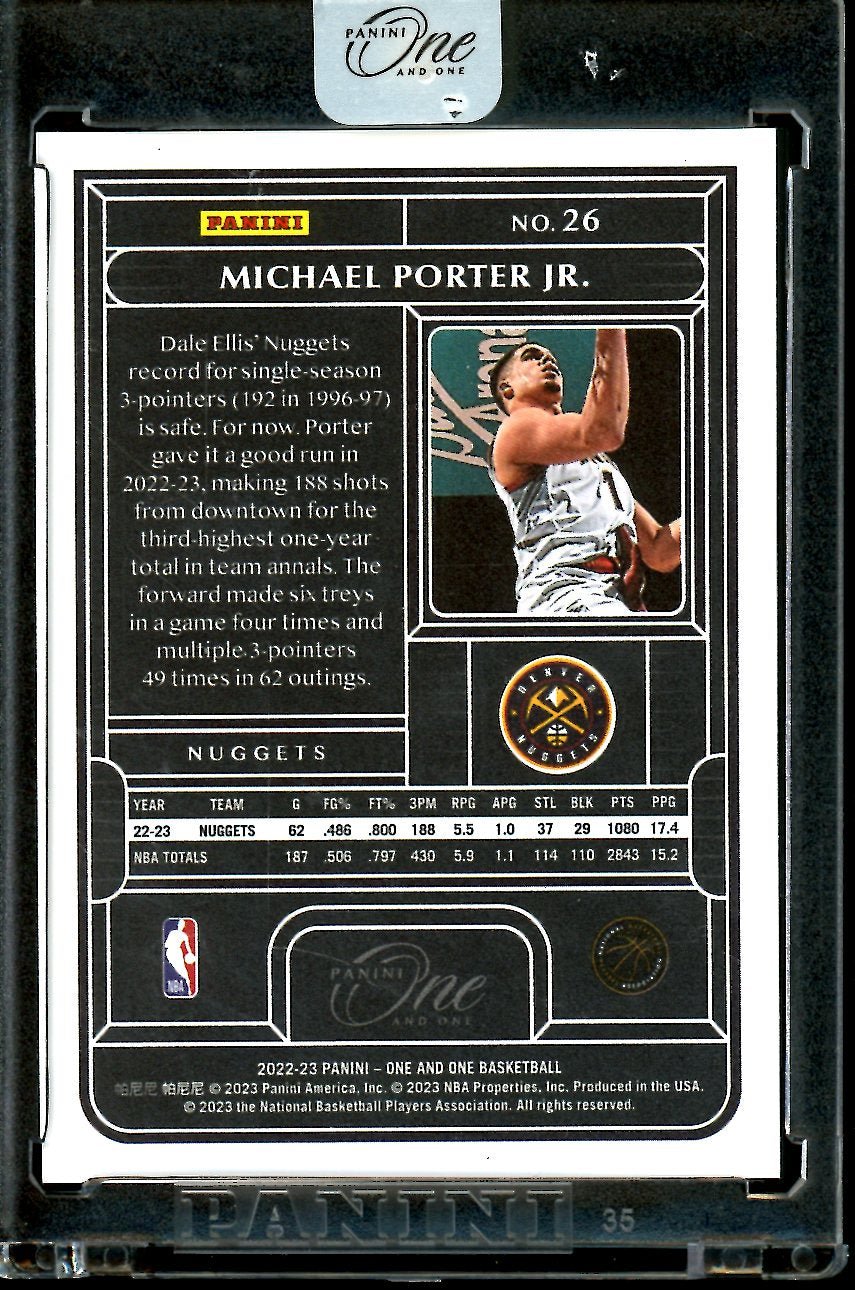 2022/23 Panini One & One Michael Porter Jr. Red /15 Nuggets - Trading Card Market