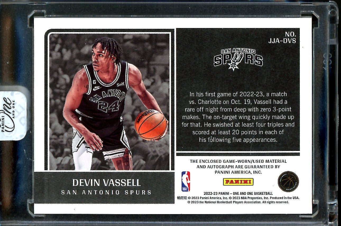 2022/23 Panini One & One Devin Vassell Patch Auto /35 Spurs - Trading Card Market