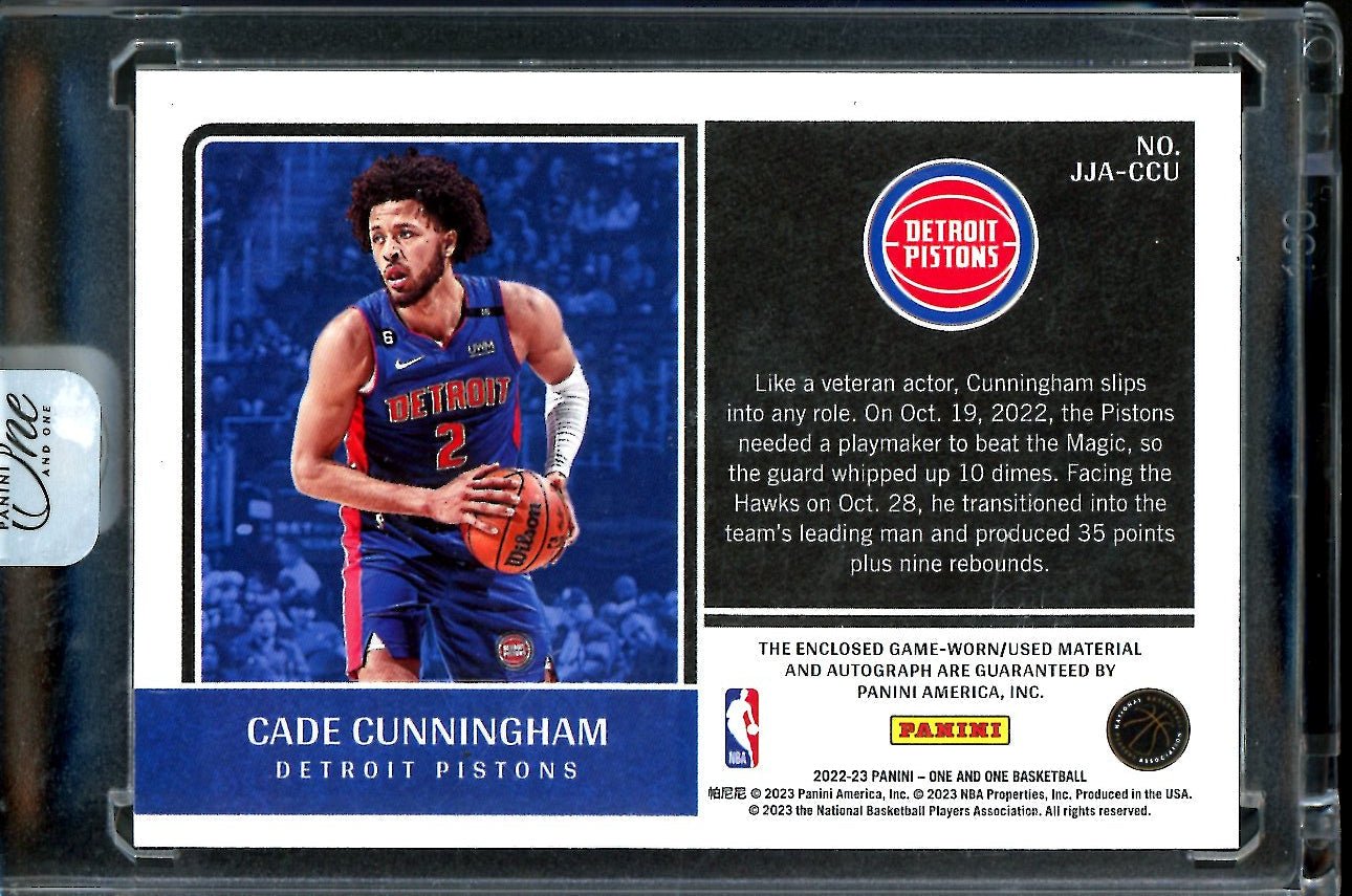 2022/23 Panini One & One Cade Cunningham Patch Auto Gold /10 Pistons - Trading Card Market