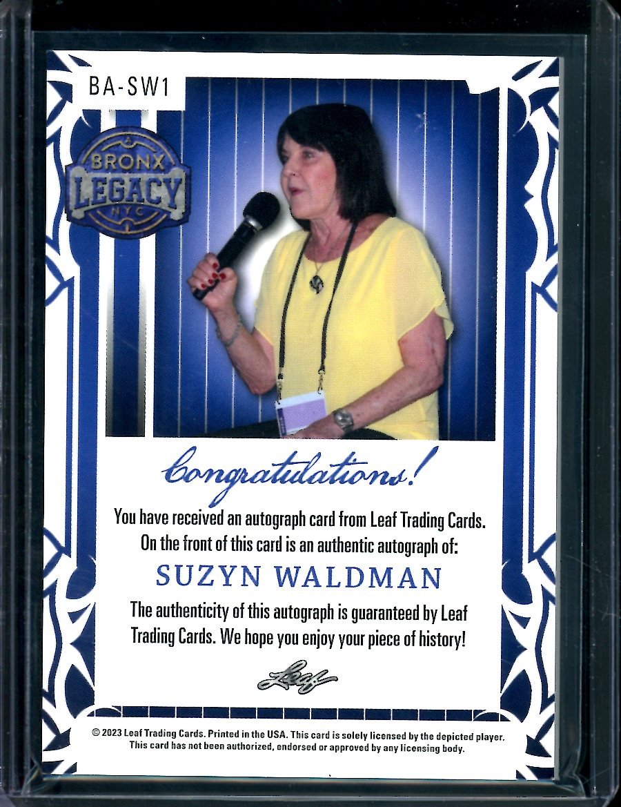 2023 Leaf Bronx Legacy Suzyn Waldman Auto /75 Yankees - Trading Card Market