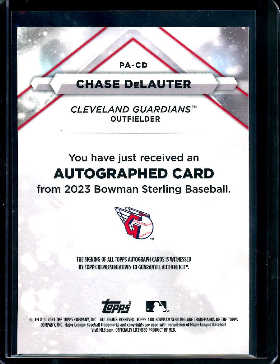 2023 Bowman Sterling Chase DeLauter Auto /100 Guardians - Trading Card Market