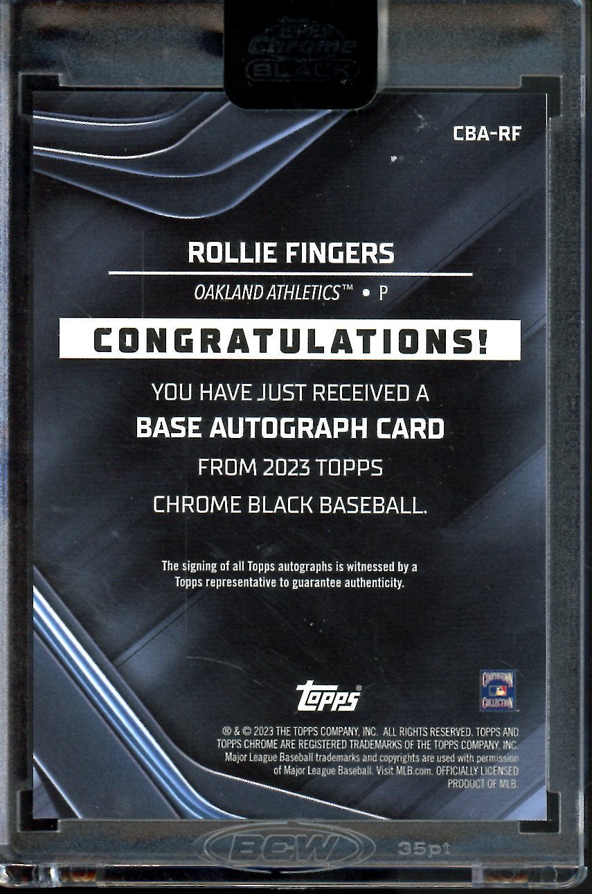 2023 Topps Chrome Black Rollie Fingers Auto Athletics - Trading Card Market