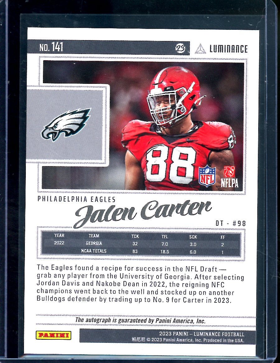 2023 Panini Luminence Jalen Carter Rookie Auto /350 Eagles - Trading Card Market