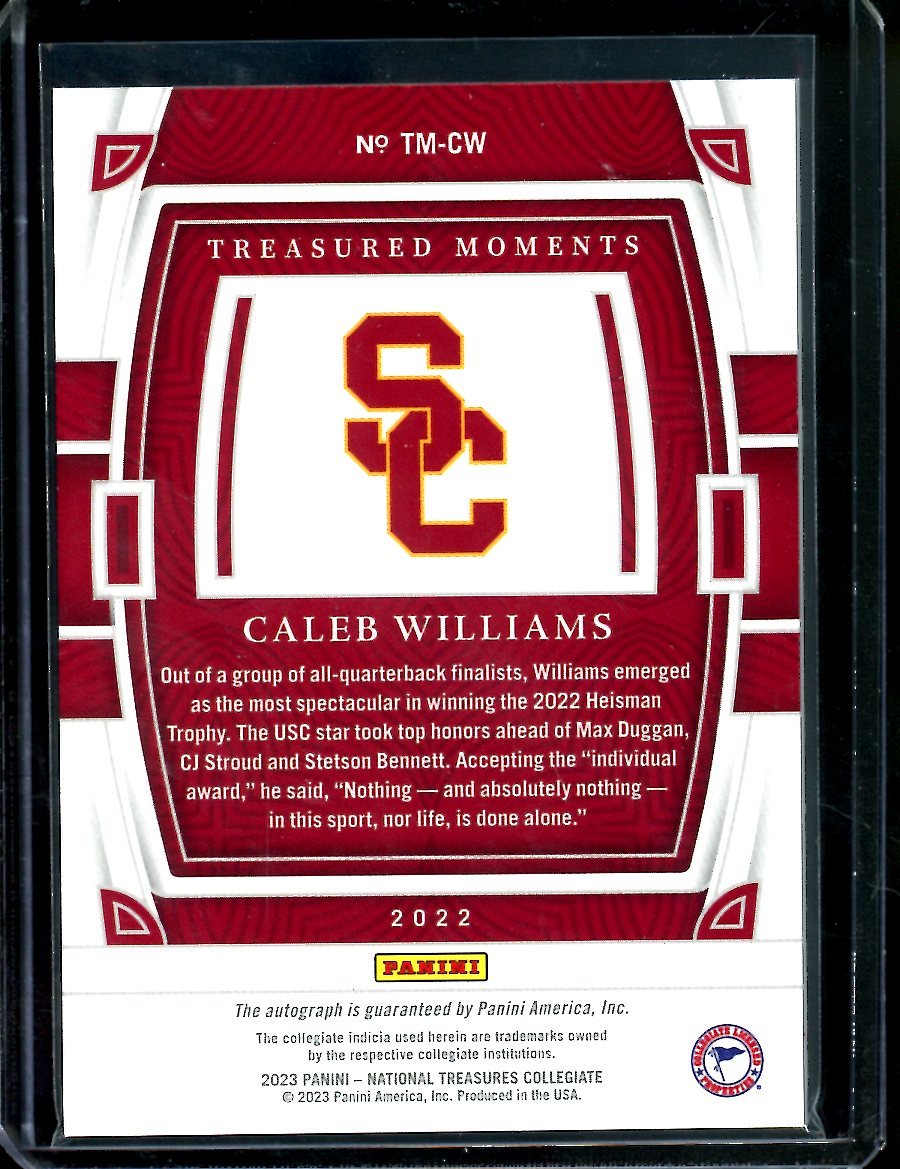2023 Panini National Treasures Collegiate Caleb Williams Treasured Moments Auto /99 USC - Trading Card Market