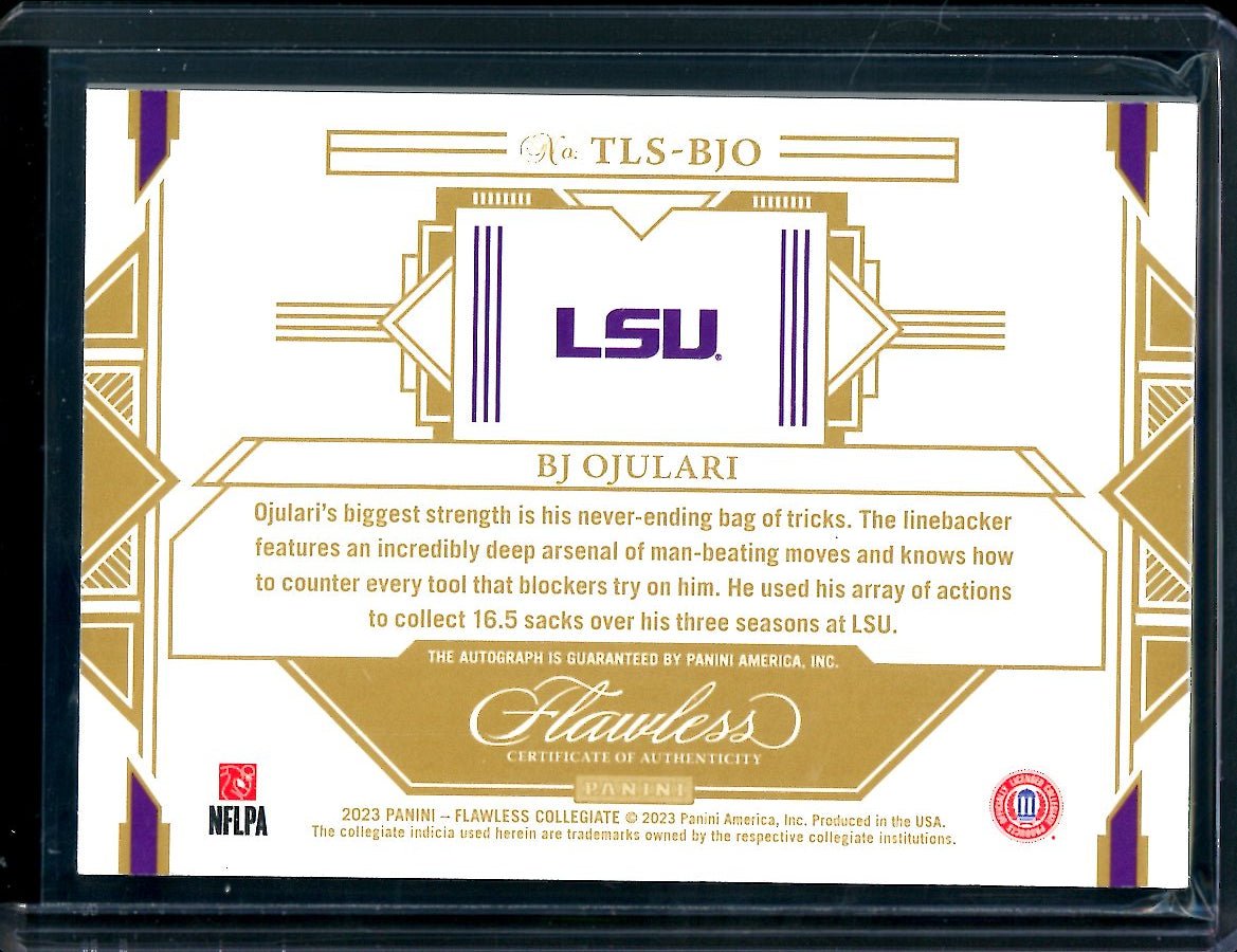 2023 Panini Flawless Collegiate BJ Ojulari Auto Gold /10 LSU - Trading Card Market