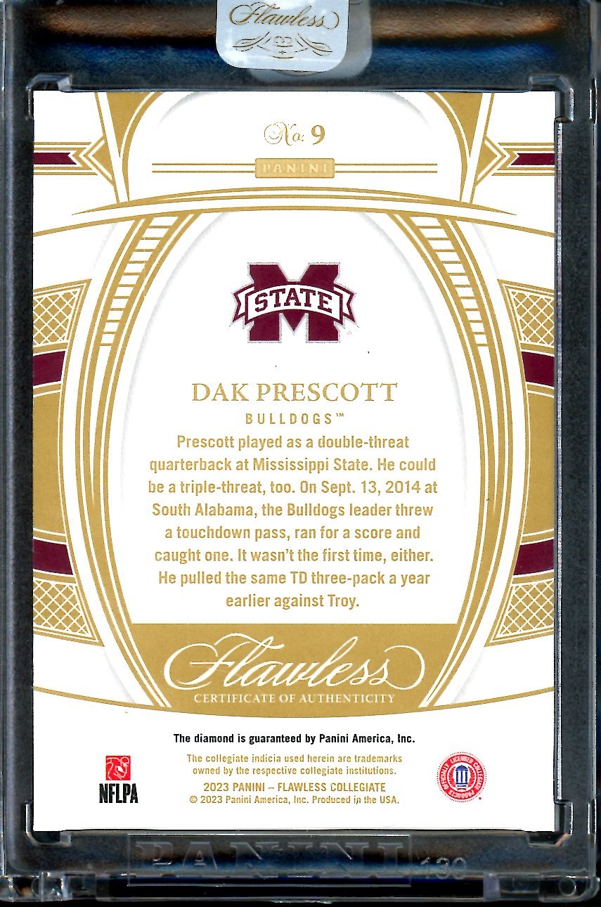 2023 Panini Flawless Collegiate Dak Prescott Diamond /25 Mississippi State - Trading Card Market