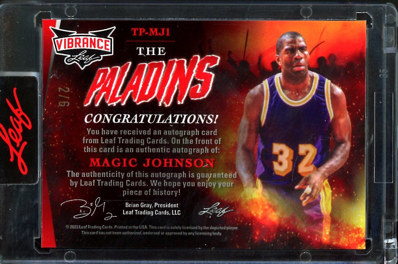 2023 Leaf Vibrance Magic Johnson The Paladins Auto /6 Lakers - Trading Card Market