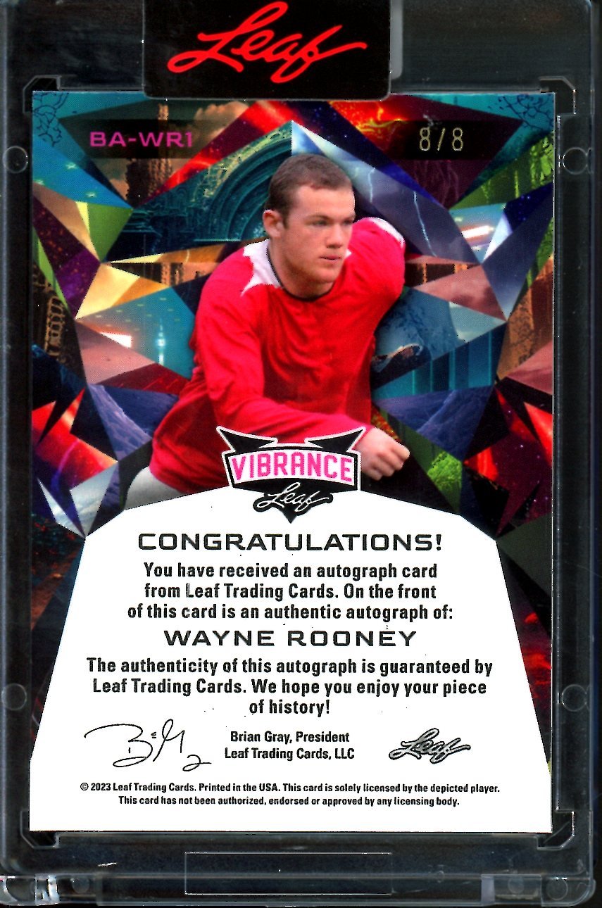 2023 Leaf Vibrance Wayne Rooney Auto Orange /8 Manchester United - Trading Card Market