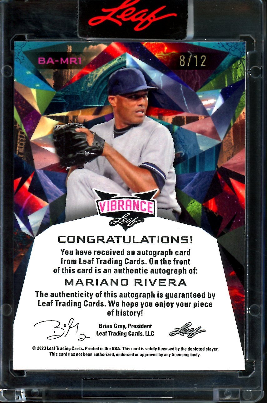 2023 Leaf Vibrance Mariano Rivera Auto Green /12 Yankees - Trading Card Market