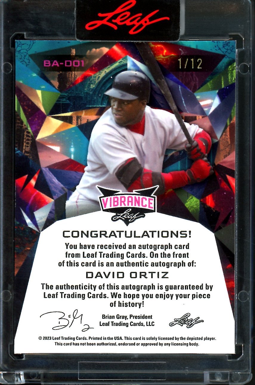 2023 Leaf Vibrance David Ortiz Auto Green /12 Red Sox - Trading Card Market