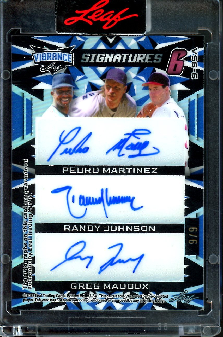 2023 Leaf Vibrance Nolan Ryan/Steve Carlton/ Jim Palmer/Pedro Martinez/ Randy Johnson/ Greg Maddux Signatures Six Auto /9 - Trading Card Market