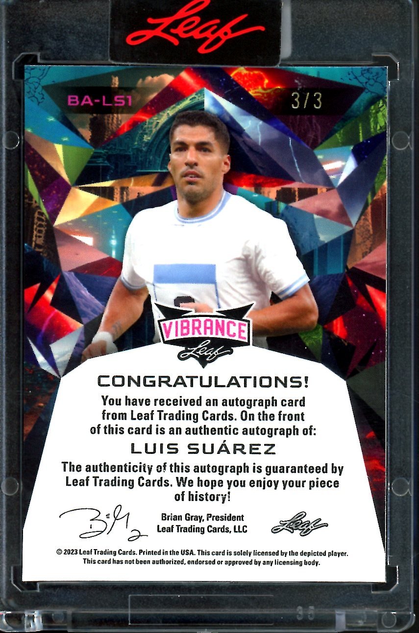 2023 Leaf Vibrance Luis Suarez Blue Shimmer Auto /3 Uruguay - Trading Card Market