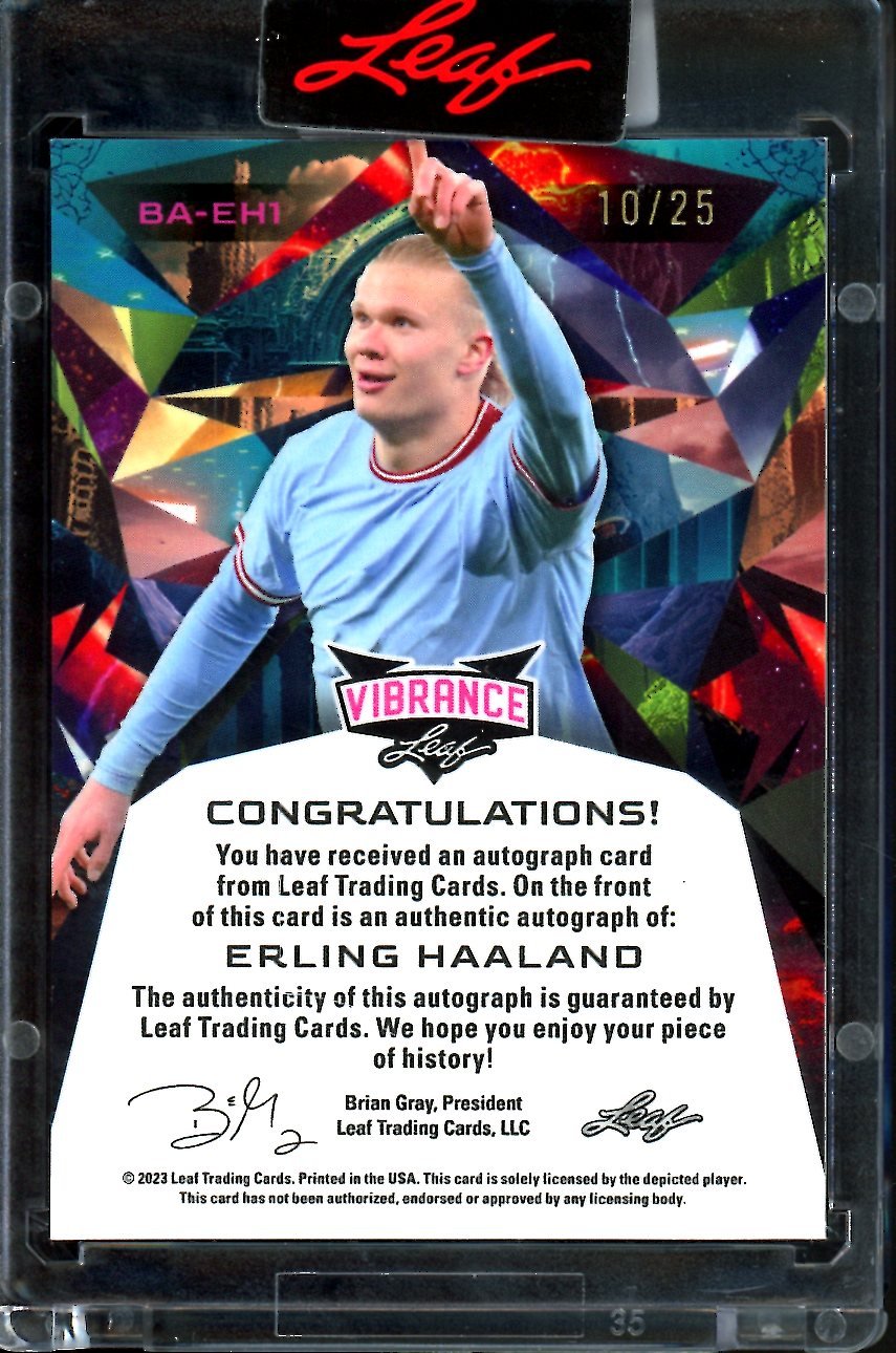 2023 Leaf Vibrance Erling Haaland Auto Blue /25 Manchestser City - Trading Card Market
