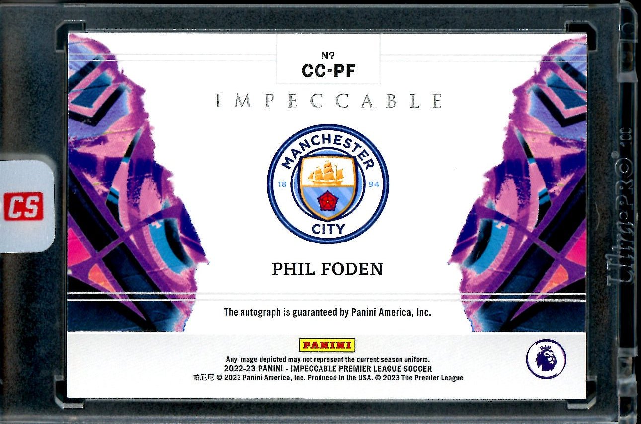 2023/23 Panini Impeccable Phil Foden Canvas Creations Auto Gold /10 Manchester City - Trading Card Market