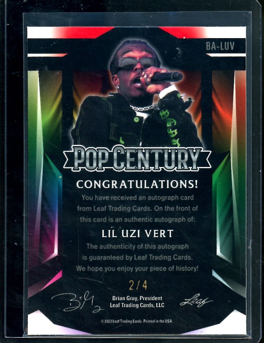 2023 Leaf Pop Century Lil Uzi Vert Auto White Mojo /4 - Trading Card Market