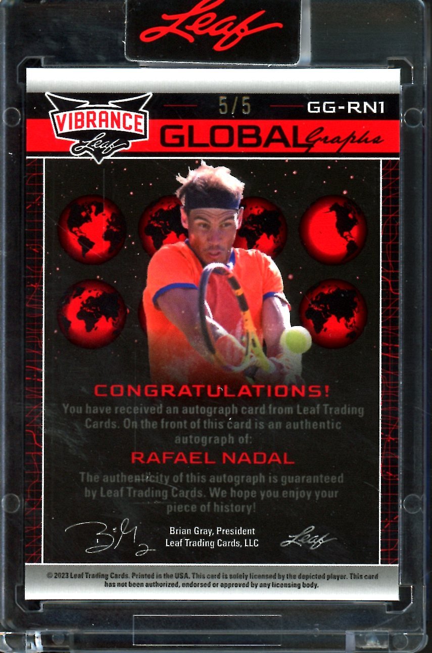 2023 Leaf Vibrance Rafael Nadal Global Graphs Auto Purple /5 - Trading Card Market