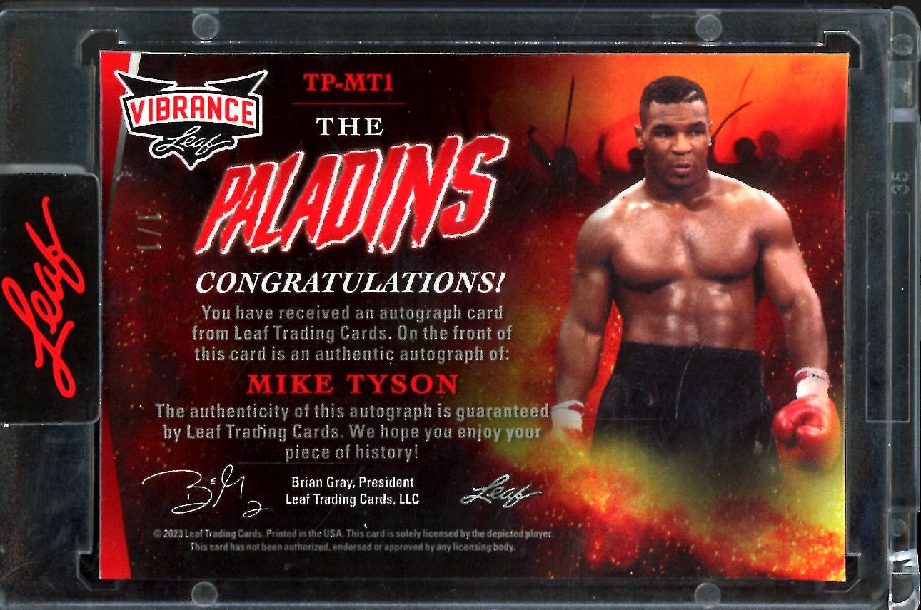 2023 Leaf Vibrance Mike Tyson The Paladins Auto Gold Vinyl 1/1 - Trading Card Market
