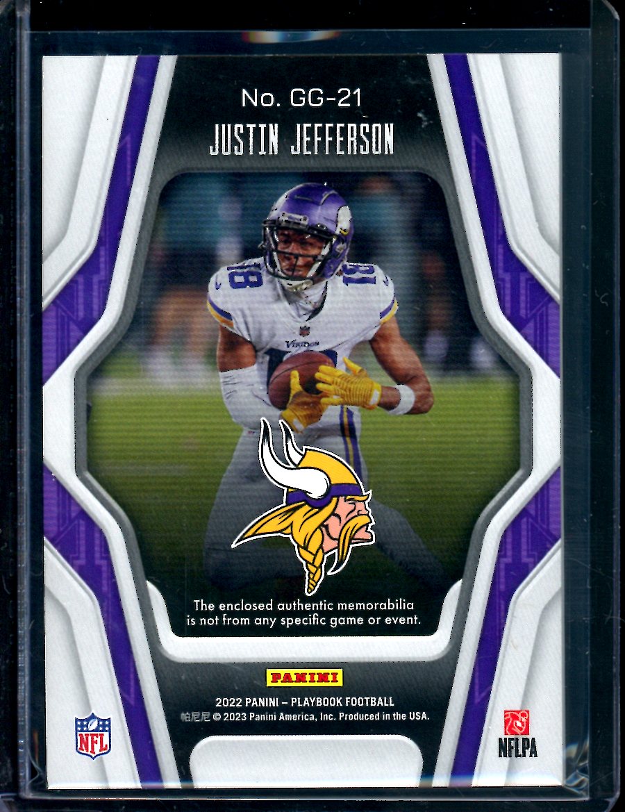 2022 Panini Playbook Justin Jefferson Gridiron Gear Patch /25 Vikings