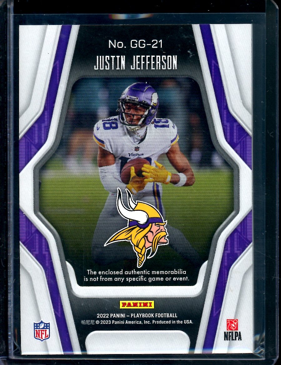 2022 Panini Playbook Justin Jefferson Gridiron Gear Patch /25 Vikings - Trading Card Market