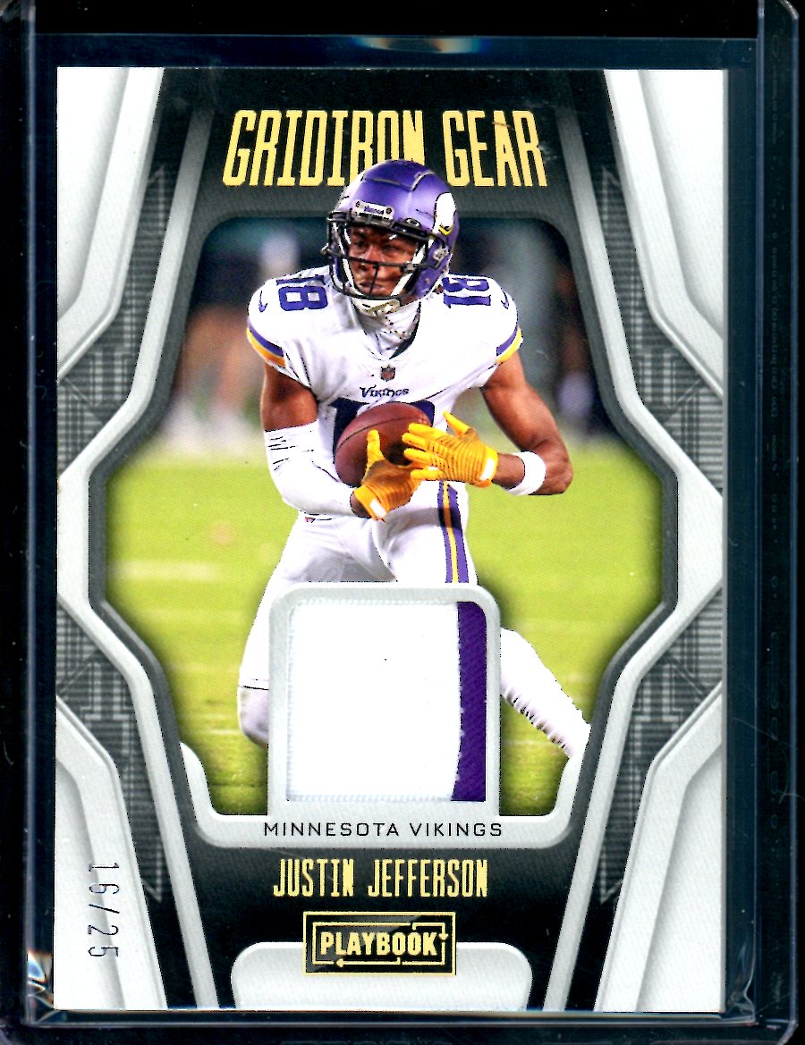 2022 Panini Playbook Justin Jefferson Gridiron Gear Patch /25 Vikings