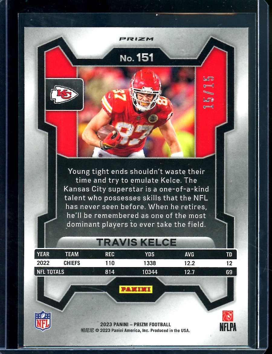 2023 Panini Prizm Travis Kelce Pink Disco /15 Chiefs - Trading Card Market