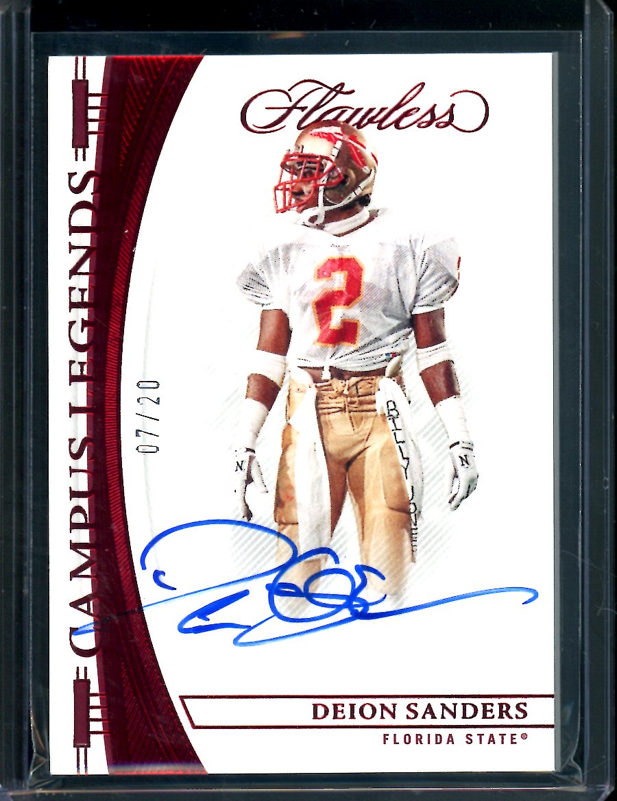 2023 Panini Flawless Collegiate Deion Sanders Campus Legends Auto Red /20 Florida State