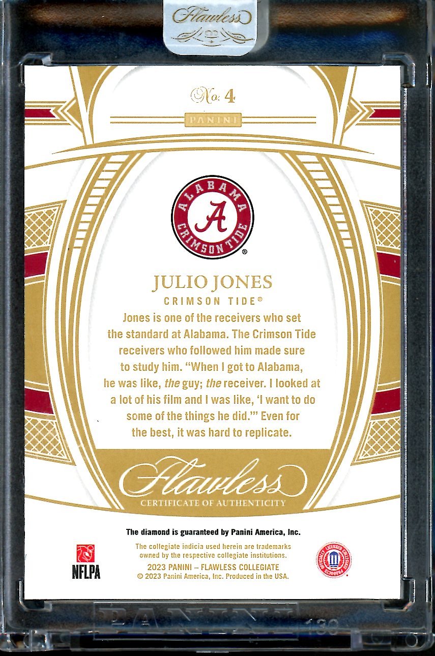 2023 Panini Flawless Collegiate Julio Jones Diamond /25 Alabama - Trading Card Market