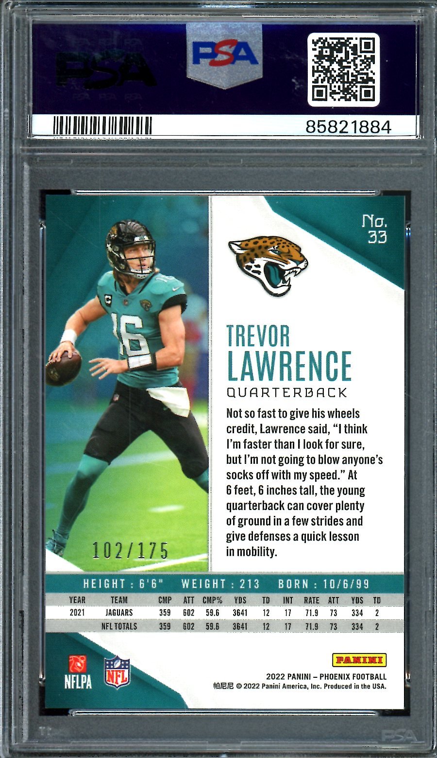2022 Panini Phoenix Trevor Lawrence Lava /175 PSA 10 Jaguars - Trading Card Market