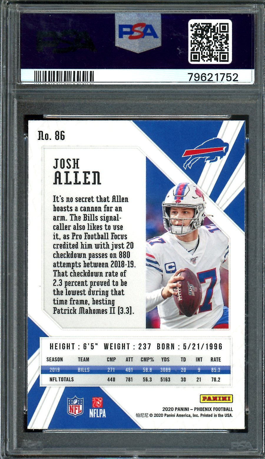 2020 Panini Phoenix Josh Allen Fire Burst PSA 10 Bills - Trading Card Market