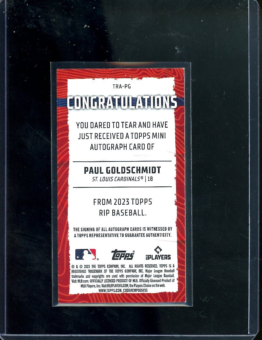 2023 Topps Rip Paul Goldschmidt Mini Auto Orange /25 Cardinals - Trading Card Market