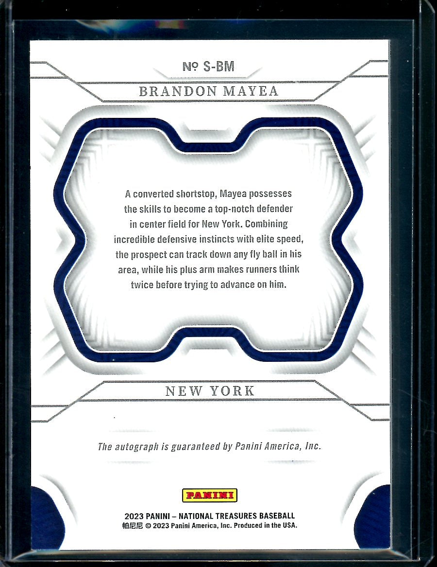 2023 Panini National Treasures Brandon Mayea Auto /99 Yankees